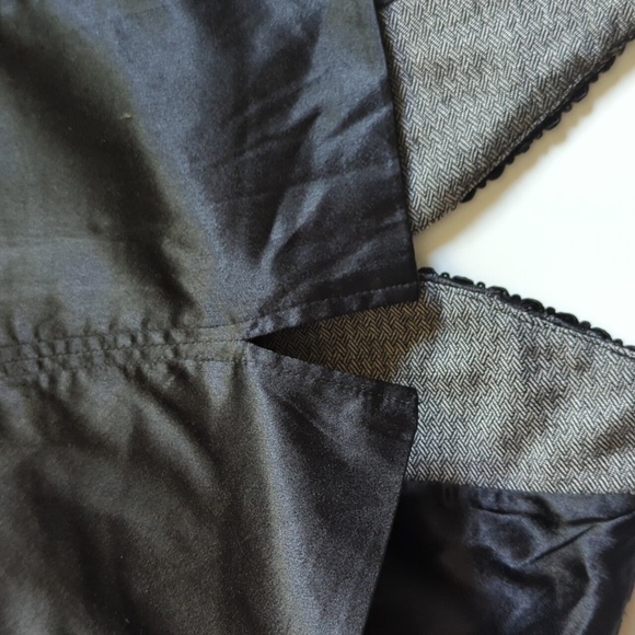 Chico's Vintage Vest Wool Black Embroidered Academia Size 2 Y2K Preppy Grunge - Picture 12 of 13